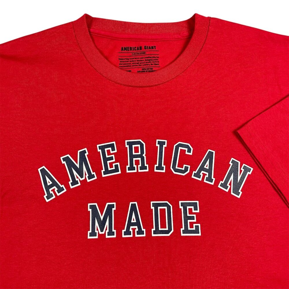 American Giant Flag Collection UNISEX Men T-shirt AMERICAN MADE Size XL Red NWT